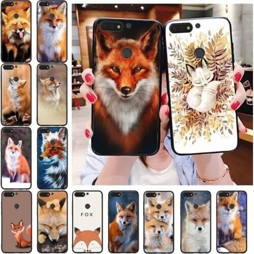 Yinuoda Fox black Phone Case For Huawei Honor 5A 7A 7C 8A 8C 8X 9X 9XPro 9Lite 10 10i 10lite play 20 20lite