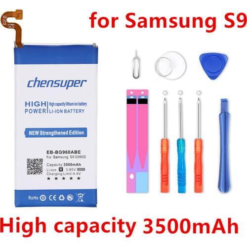 Chensuper new 3500mAh EB-BG960ABE Replacement Battery For Samsung GALAXY S9 G960F SM-G960 G9600 Good Quality Phone Battery