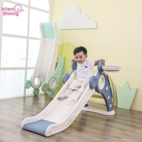 Infant shining Childrens Slide Toy Indoor and Outdoor Home With Stairs Folding Slide Outdoor Small Childrens Slide Toy