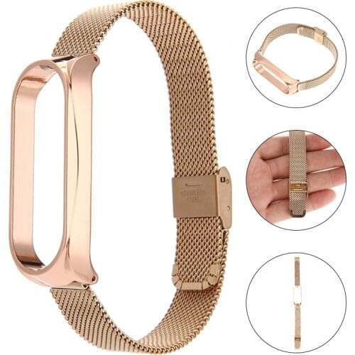For Xiaomi Mi Band 5/5 NFC Mesh Watchbands Metal Buckle Sports Wrist Bracelet Strap Belt For Men Women Replacement Strap