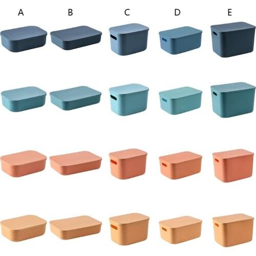 Home Plastic Storage Bins with Lid Toys Books Snacks Cosmetics Clothes Organizer 94PF