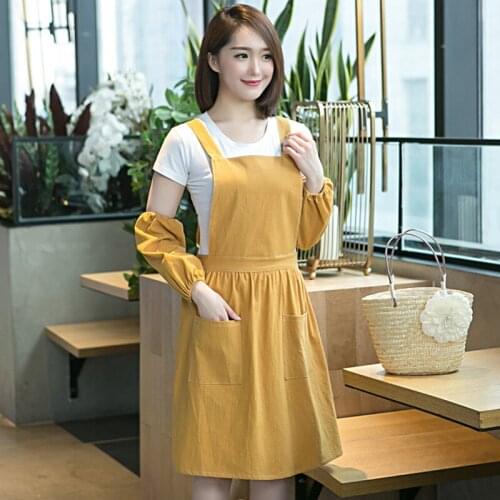 Household Kitchen Apron Adjustable Women Florist Gardening Apron Dress Japanese Female Work Baking Cook Kitchen Bib Accessories