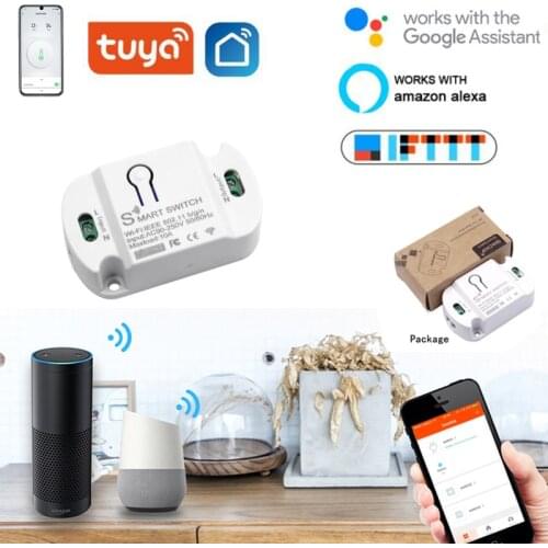 10A Wifi Switch Module for Tuya Smart life App Timer Smart home Led Light Module Voice control with Alexa Google Assistant IFTTT