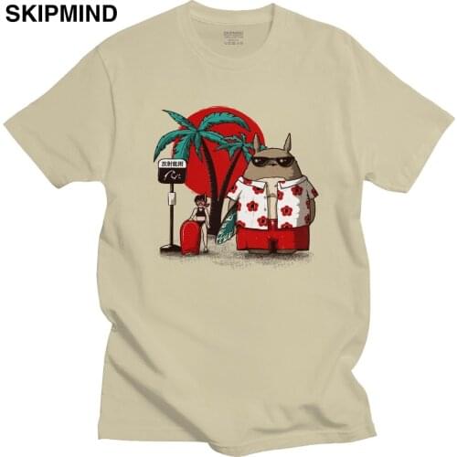 Humor My Neighbor Totoro T Shirts Men Soft Cotton Fashion T-shirt O-neck Short Sleeves Japanese Animation Fan Tee Fit Clothing