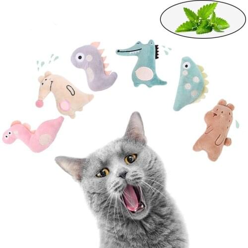 Soft Cat Tooth Toy With Catnip Funny Cats Plush Toy Pet Toy Pet Supplies Puppet Suppies Cute Dolls Cats Gift PP Cotton