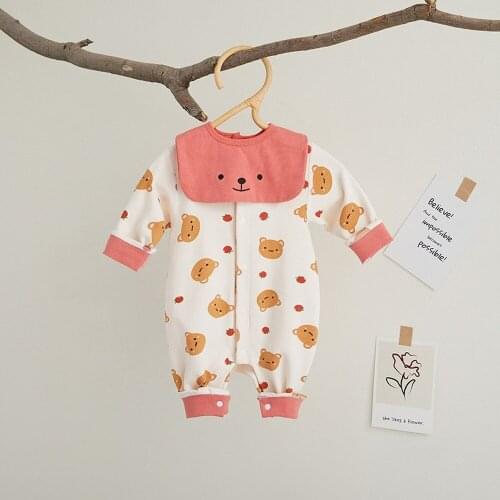 Newborn Unisex Baby Clothes Boy Girl Romper Pajama Infant Knitted Covered Button O-neck Jumpsuit Boutique Clothing