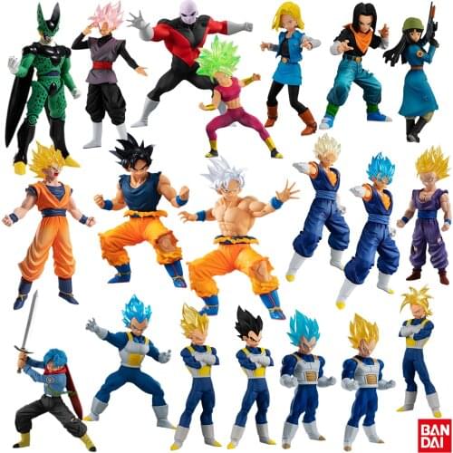 Bandai Genuine Gashapon Toys Dragon Ball Super HG Golden Vegetto Trunks Mai Android 17 Jiren Caulifla Action Figure Model Toys