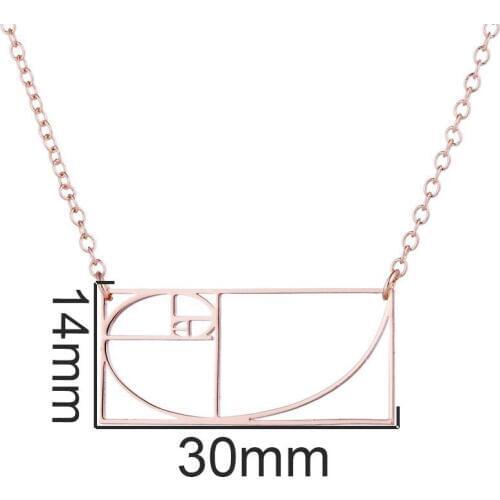 Gothic Fibonacci Golden Ratio Necklace Stainless Steel Architecture Jewelry Graduation Gift for Student Collier