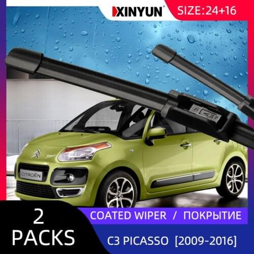 Coated wiper Front Wiper Blades For Citroen - C3 Picasso [2009-2016] Windshield Windscreen 26"12"