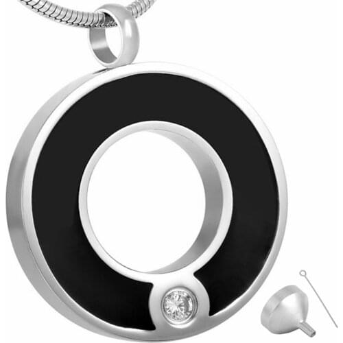 Circle of Life Stainless Steel Cremation Jewelry Crystal Ash Pendant Urn for Ashes for Loved One