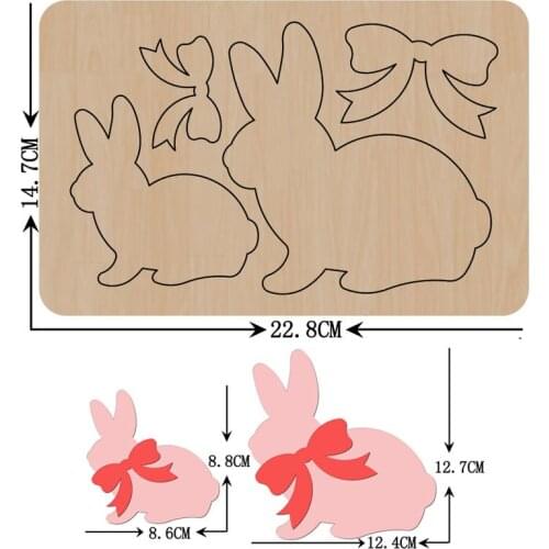Cute Rabbit Animal Bedroom Pendant Wall Decor Handwork Wooden Mold Clothes Shoes Pendants Wood Dies Leather Cloth Paper Craft