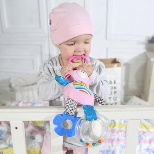 Newborn Baby Stroller Hanging Toy Cute Animal Doll Bed Hanging Fabric Material Toy Rattle Bed Bell Activity Toy Sleep Good Tool