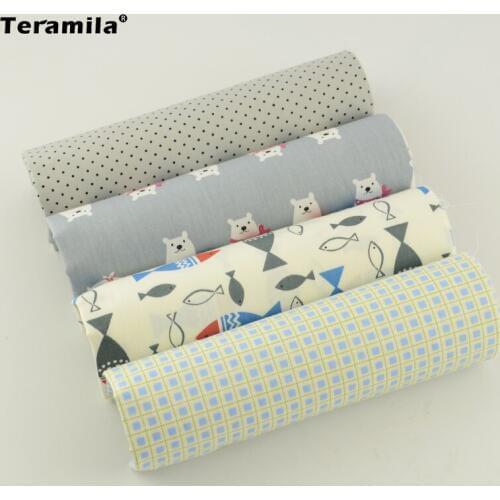 100% Cotton Fabric Material 4 Clolor Collection Bedding Home Textile cushion Decoration Quilting Printed Pretty Style Patchwork