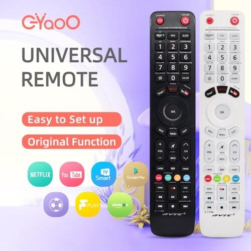 Remote Control White Black LED LCD Ir Smart Universal Remote Control For TV V-1190