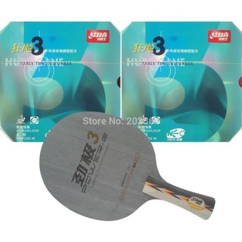 DHS POWER.G3 PG.3 PG3 Table Tennis Blade With 2x NEO Hurricane3 Rubber With Sponge for a PingPong Racket FL