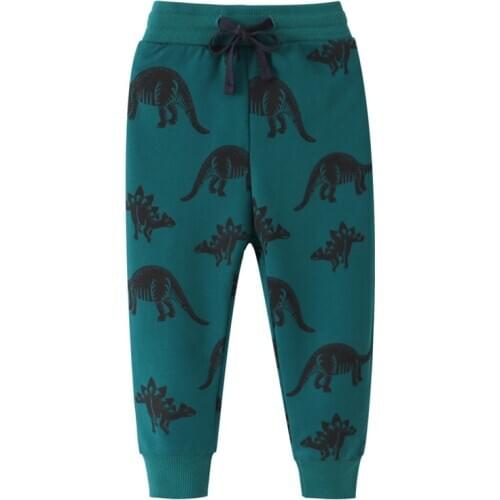 Jumping meters New Arrival Drawstring Animals Sweatpants for Boys Girls Autumn Spring Children Dinosaurs Bottom Kid Long Trouser