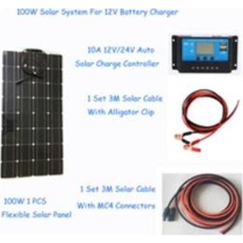 100w solar panel power generation system, various accessories link power generation, 12v 18v voltage output to charge the batter