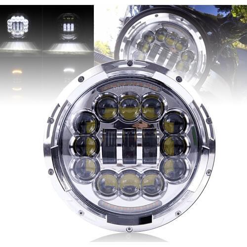 LED Ultrathin Headlight 7 inch Motor 90W for Hi/Lo Beam Halo Angle eyes DRL Light Headlamp for Jeep Wrangler Off Road 4x4