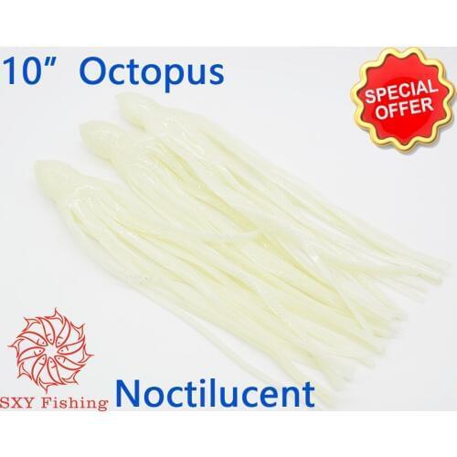 SXY FISHING 10 Inch Octopus Squid Seawater Fishing Bait Trolling Bait Bionics Squid Lure Bionics Octopus Bait Multiple colors 3