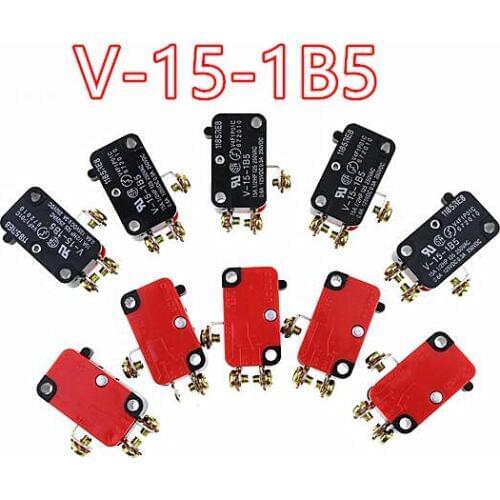 V-15-1B5 15A 250VAC Roller Lever Arm SPDT NO/NC Momentary Micro Switches Pulley