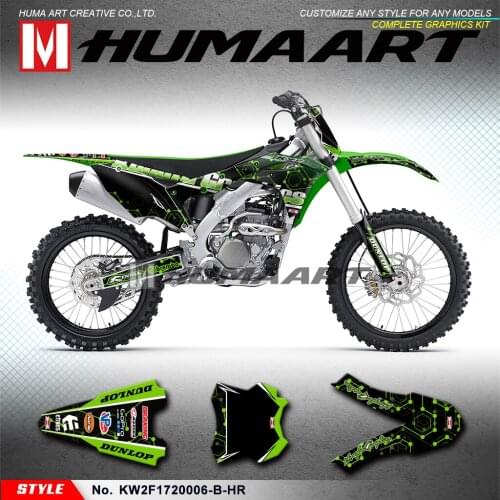 HUMAART Racing Stickers Motocross Decals Graphics Complete Vinyl Wrap Kit for KX250F KXF 250 2017 2018 2019 2020
