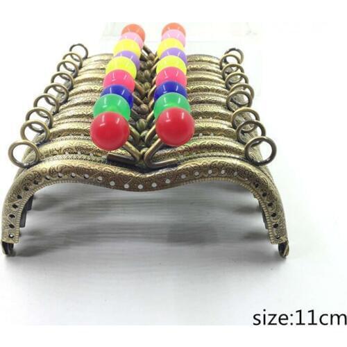 11cm vintage knurling purse frame M shape women DIY coin bag making metal clasp candy colorful ball kiss buckle 10pcs/lot