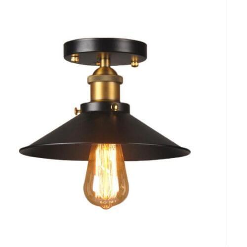 Vintage Retro Corridor Ceiling Light Loft Industrial Black Painted Metal Country Ceiling Lamp American Style Balcony Ceilinging