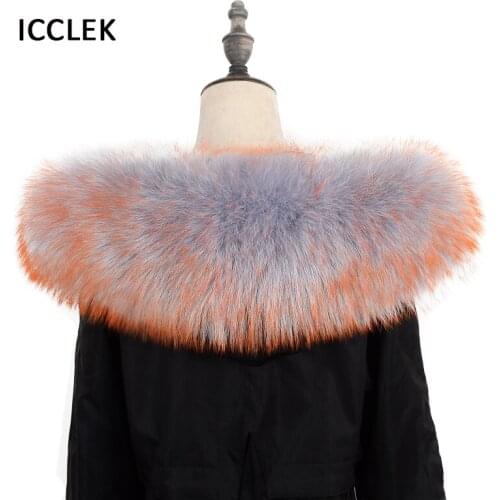 Real Raccoon Fur Collar Women Large Size Fur Scarf Natural Fur Collar Real Fur Shawl Female Coat Hood Raccoon Collar Custom Made