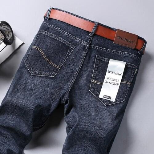 Wthinlee Brand Mens Jeans Spring Autumn New Thick Loose Straight Mens Casual Jeans Mens Cotton Stretch Casual Denim Trousers