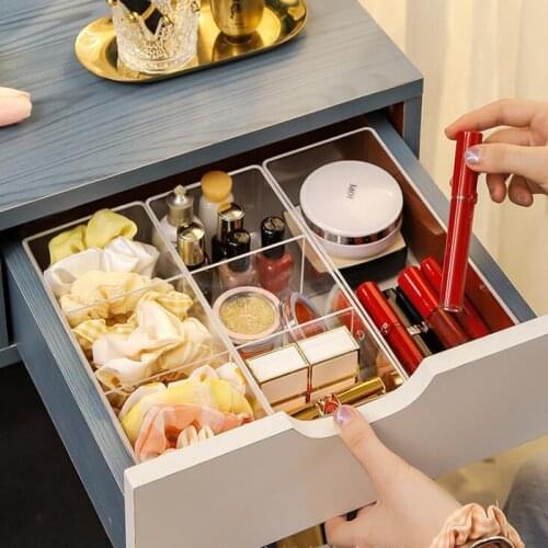Cosmetic Storage Box Makeup Organizer Dust-proof with Lid Cosmetic ContainersDrawers Transparent High Capacity Save Space