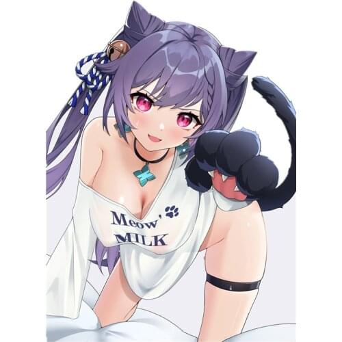 Funny Genshin Impact Car Stickers Sexy Girl Cartoon Anime Decals Car Window Motorcycle Decoration Vinyl KK PVC 13cm X 9.4cm