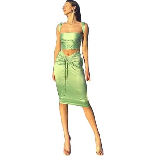 The New Spring And Summer Womens Temperament Condole Sleeveless Jacket Smoke Plait Skirt Suit