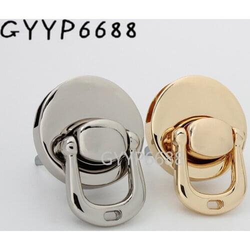 1-5 sets 34mm round shape shiny color flip lock for woman bags DIY handbag clasp lock purse component