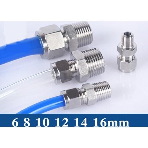 1pcs Quick screw connector copper nickel plated lock PC pneumatic straight pipe quick connector 6 8 10 12 14 16mm