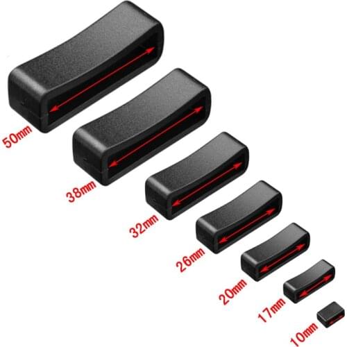 10pcs/pack Black Plastic Belt Loop Keeper Square Loop Buckles Belt Harness Backpack Straps