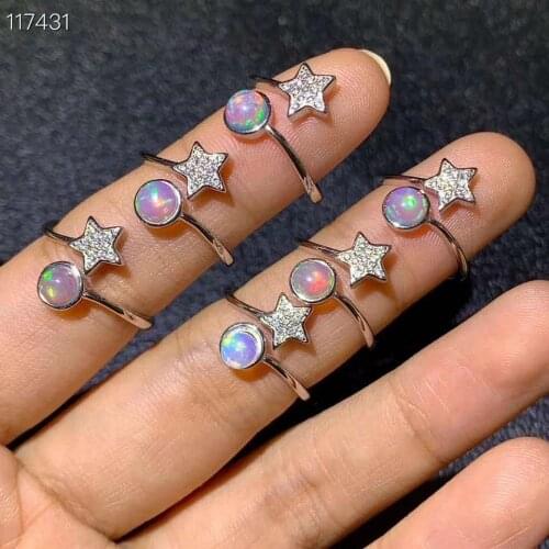 100% NATURAL ETHIOPIAN WELO FIRE OPAL CABOCHON Ring 4mm