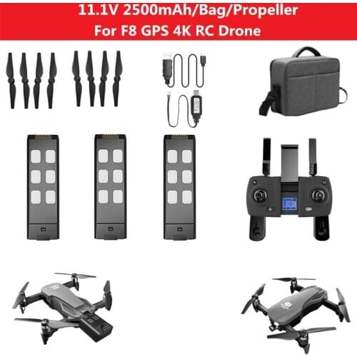 11.1V 2500MAH battery Drone Bag propeller usb charger For F8 4K GPS Brushless WIFI FPV RC Drone Spare parts battery