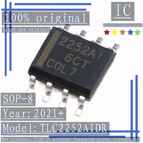 2021+100% Brand new original 5PCS-20PCS TLC2252AIDR 2252AI SOP-8 Operational amplifier Low-power operational amplifier