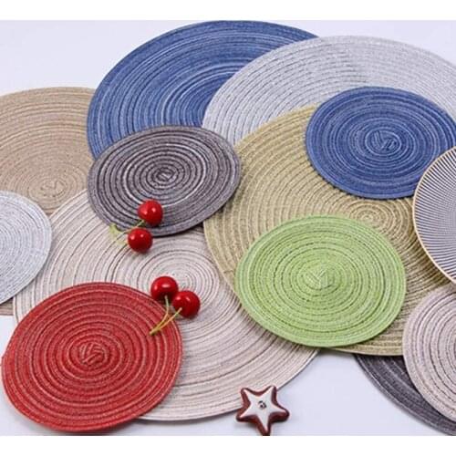 6 Round Woven Placemat High Temperature Resistant Non-Slip Placemat Diameter Washable Placemat 11 7/8 Inch