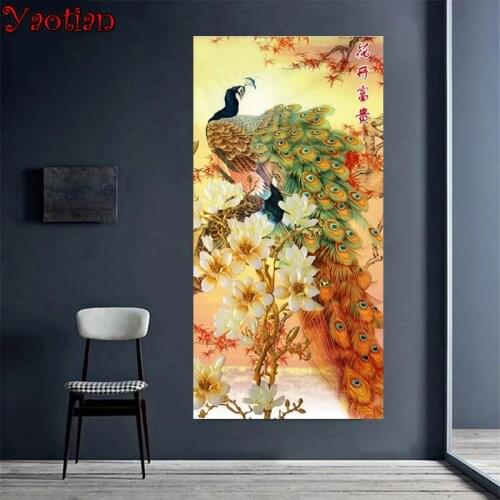 Diamond Painting Peacock Magnolia Wall Picture For Corridor aisle decoration Chinese style 5D Diamond Painting Cross Stitch