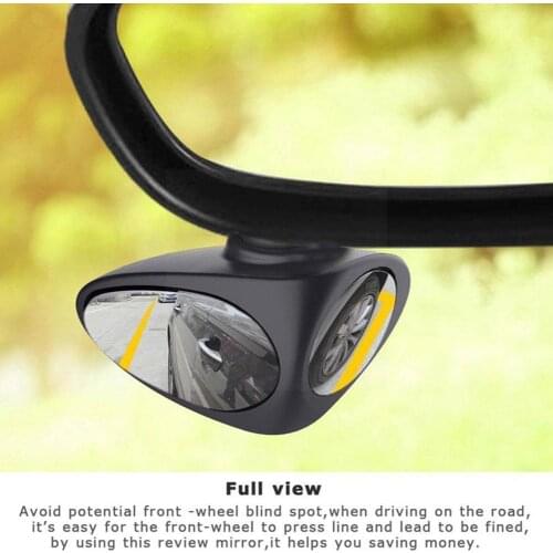 Car Blind Spot Mirror Wide-angle Lens 360 Rotation Convex Rearview Adjustable Front The Mirror To Mirror Car Wheel View Y4Y5