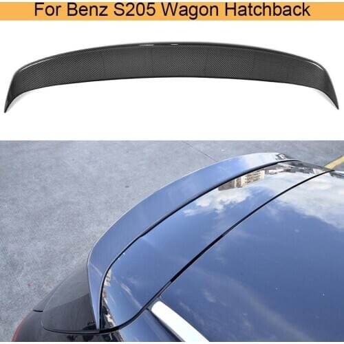 C Class Carbon Fiber / FRP Rear Trunk Roof Spoiler Wing for Mercedes Benz S205 Wagon Hatchblack 2015-2018 Rear Roof Spoiler Wing