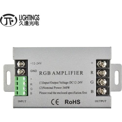 DC12V-24V 30A 360W Aluminum RGB led Amplifier controller 360W RGB Amplifier For RGB SMD 5050 3528 RGB LED Strip light