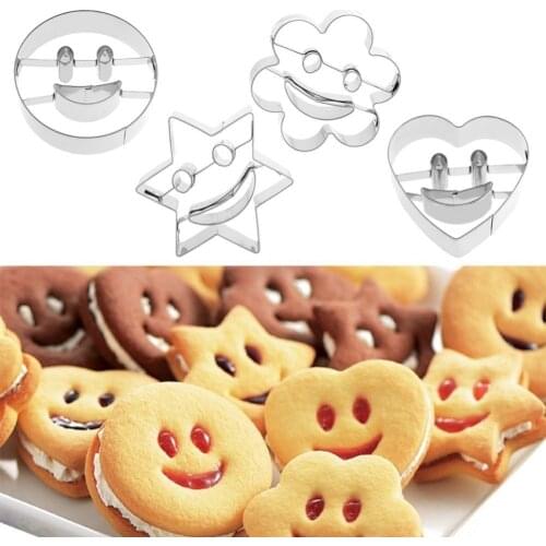 4 Piece Stainless Steel Cookie Cutter Biscuit Mold Fondant Cake Mould Sugar Baking Tools