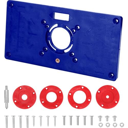 Woodworking Engraving Machine Flip Board Milling Slotting Tool Trimming Woodworking Tool Router Table Insert Plate With 4 Rings