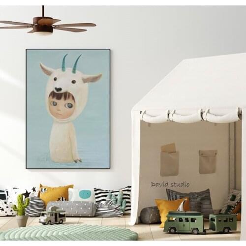 Hand Painted Paintings The Most Popular Japanese Cartoon Art Mayuka Yamamoto Oil Painting For Kids Room Dec. Christmas Gift