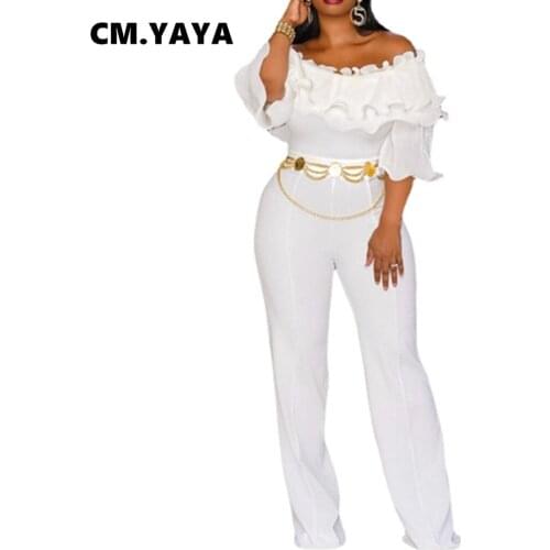 CM.YAYA Women Jumpsuits Solid Skinny Fashion Rompers Female Causal One Piece Clothing Sexy Jumpsuits Streetwear Autumn Outfits