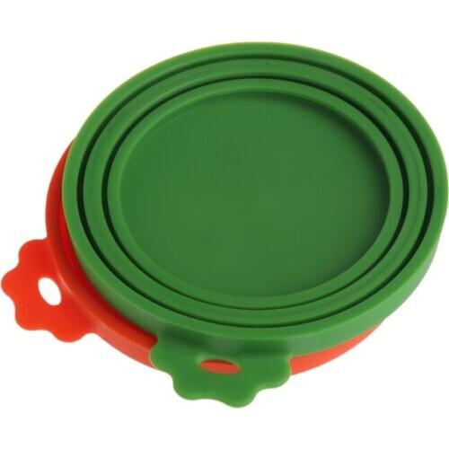 Pet Food Can Cover Silicone Dogs Cats Storage Tin Cap Lid Reusable Random Color