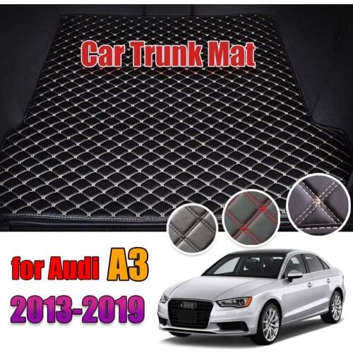 Leather Car Trunk Mat For Audi A3 8V 2013 ~ 2019 Trunk Boot Mat Liner Pad Audi A3 Cargo Pad Cargo Liner 2014 2015 2016 2017 2018