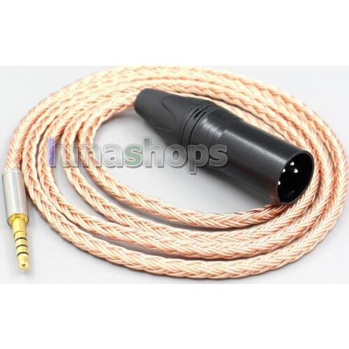 LN006835 XLR 3 4 Pole 6.5mm 16 Core 99% 7N OCC Earphone Cable For Fostex T60RP T20RP T40RPmkII T50RP Headphones